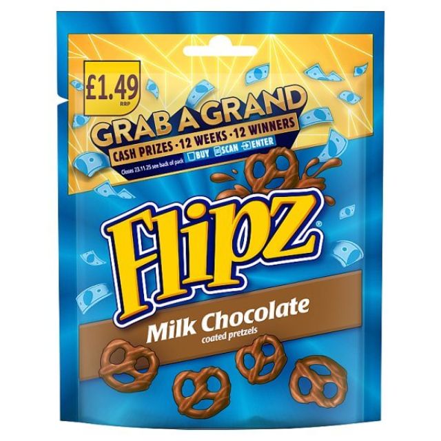 Flipz Milk Chocolate Coated Pretzel Snacks