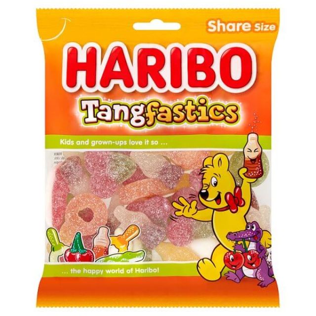 HARIBO Tangfastics Fruit & Cola Flavour Fizzy Jelly Sweets Sharing Bag